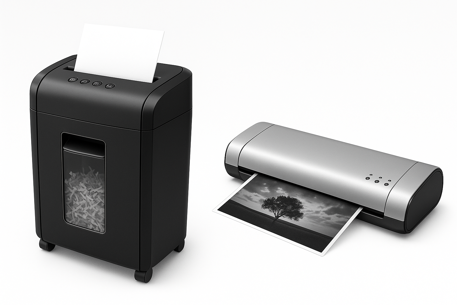 nees a catogory image for my website collection paper shredder and laminating machine  as it appears small on collection image it should be simple and visible realistic image