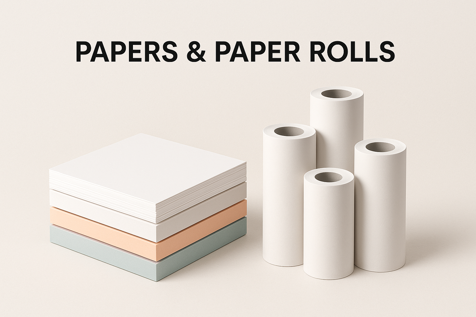 nees a catogory image for my website collection papers and paper rolls  as it appears small on collection image it should be simple and visible 