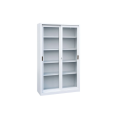 Steel office storage cabinet with sliding glass doors – 180x90x45 cm in Qatar