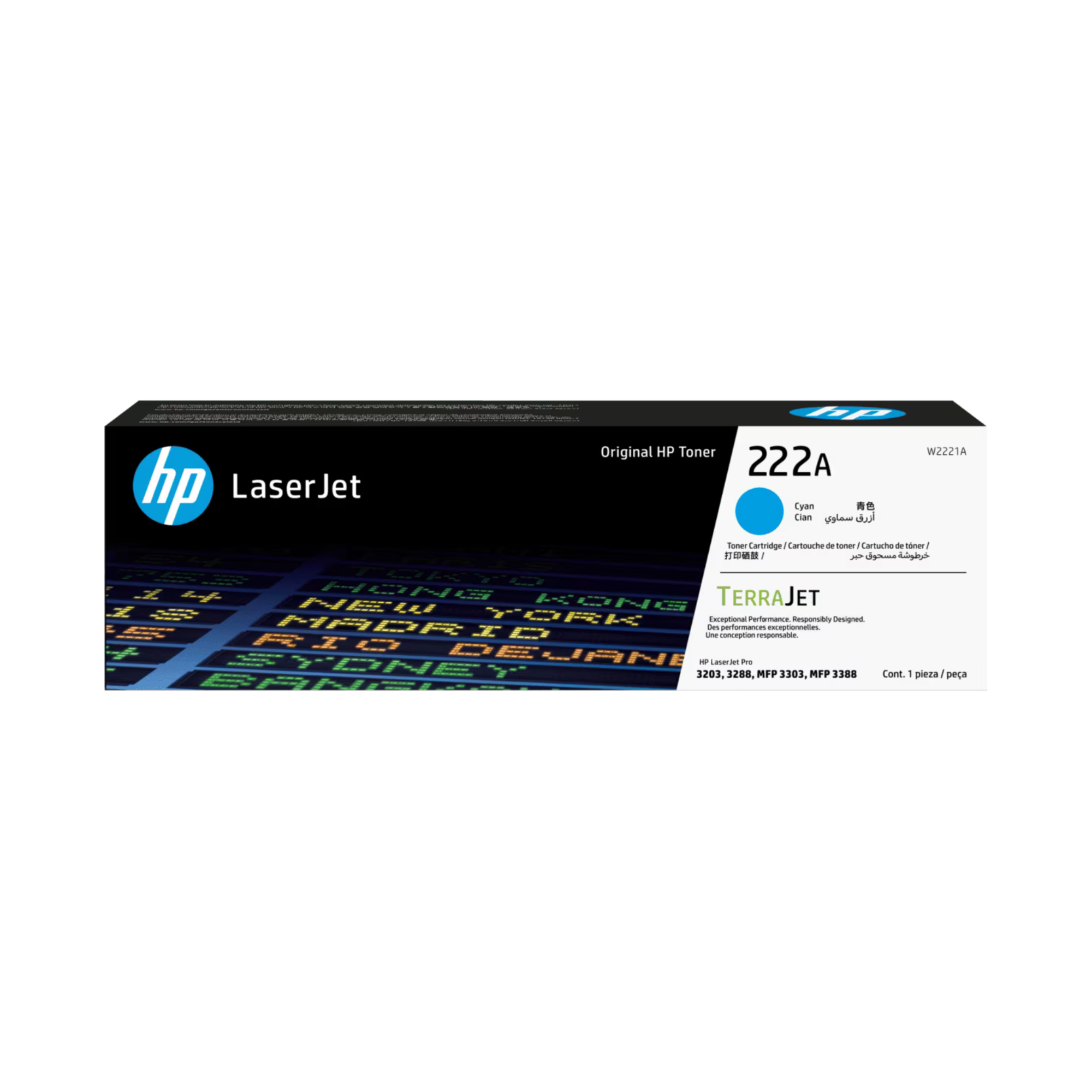 Original HP W2221A Cyan Cartridge – Vibrant Color Prints Doha