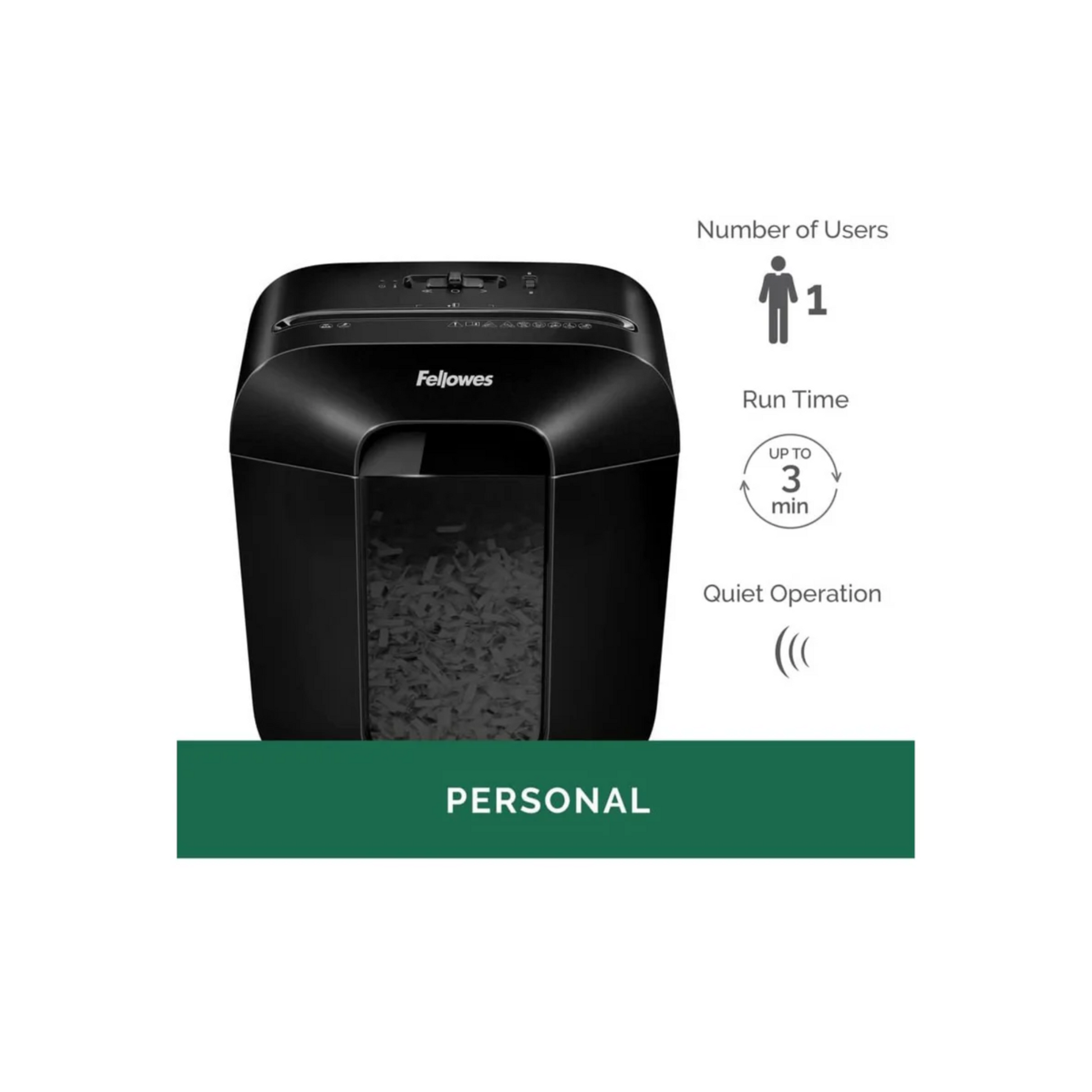 Compact paper shredder 6-sheet Fellowes LX25 in Qatar