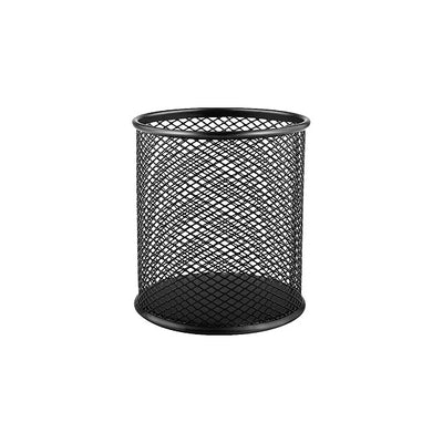 Metal Mesh Round Pen Holder – Black