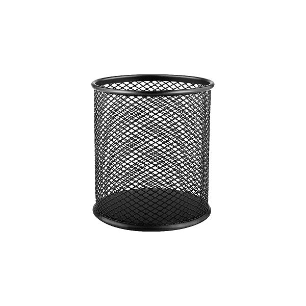 Metal Mesh Round Pen Holder – Black