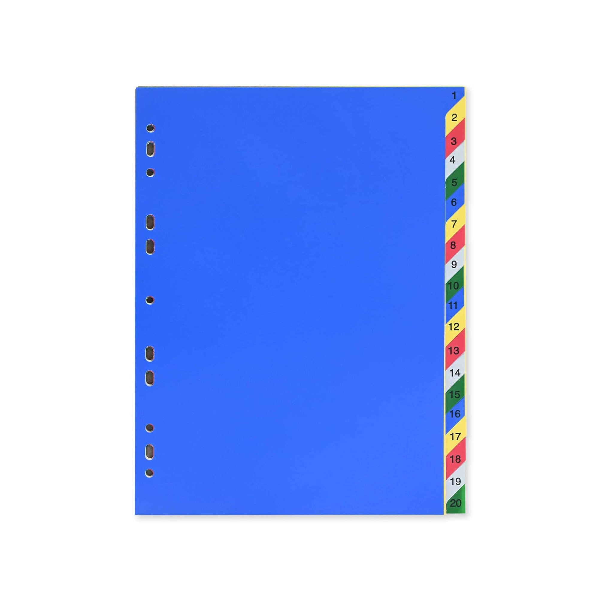 Durable colorful tab divider set for A4 binders and documents