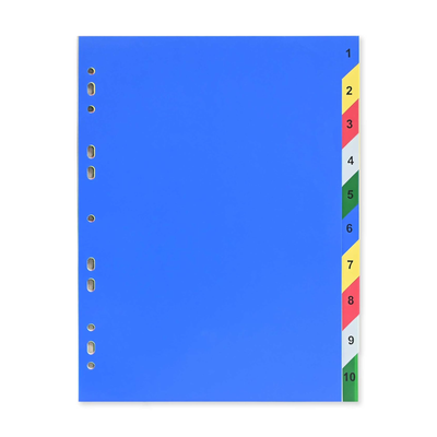 Premium Paper Index Divider 1-10 Color A4