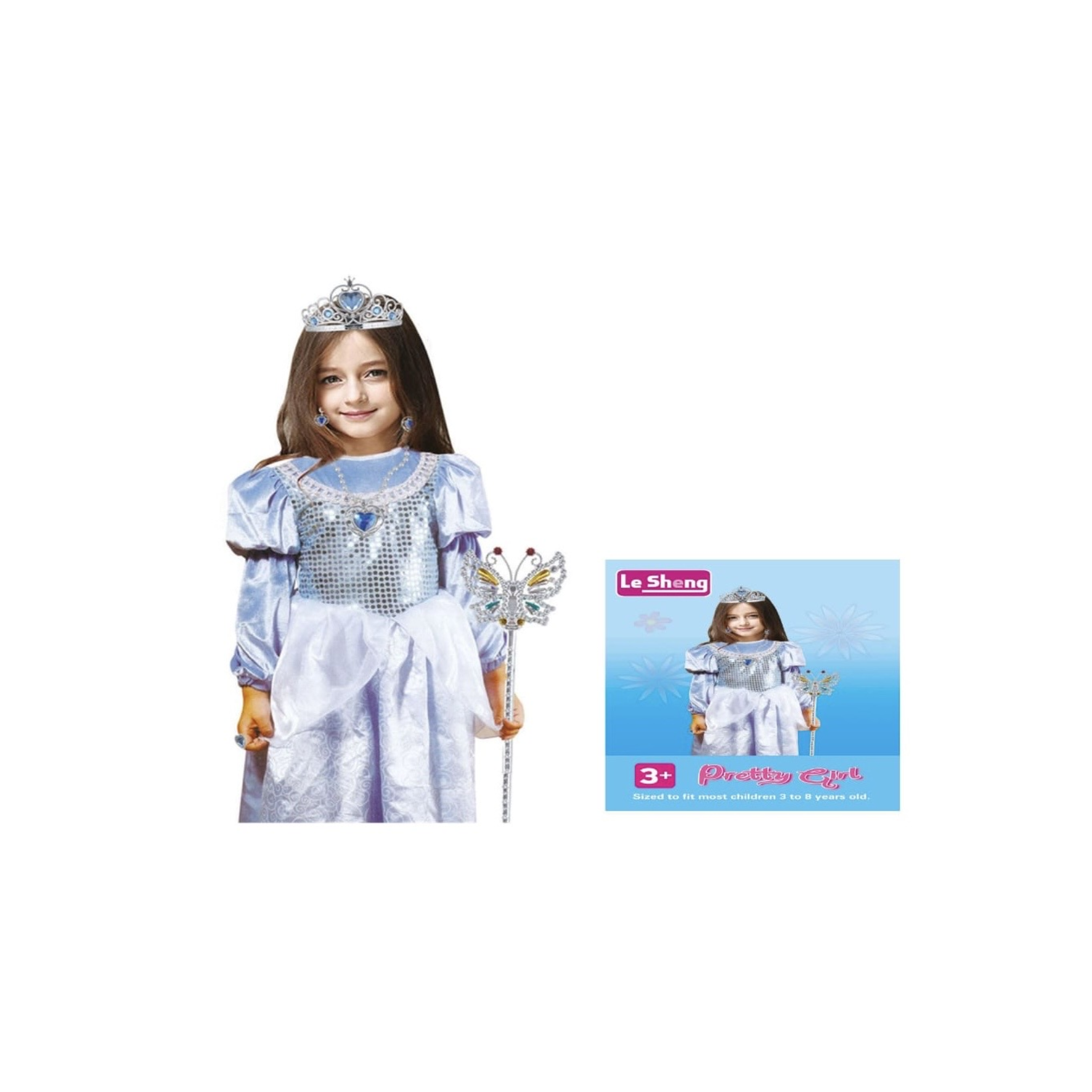 Girl wearing  princess costume in Qatar – satin kids dress for parties