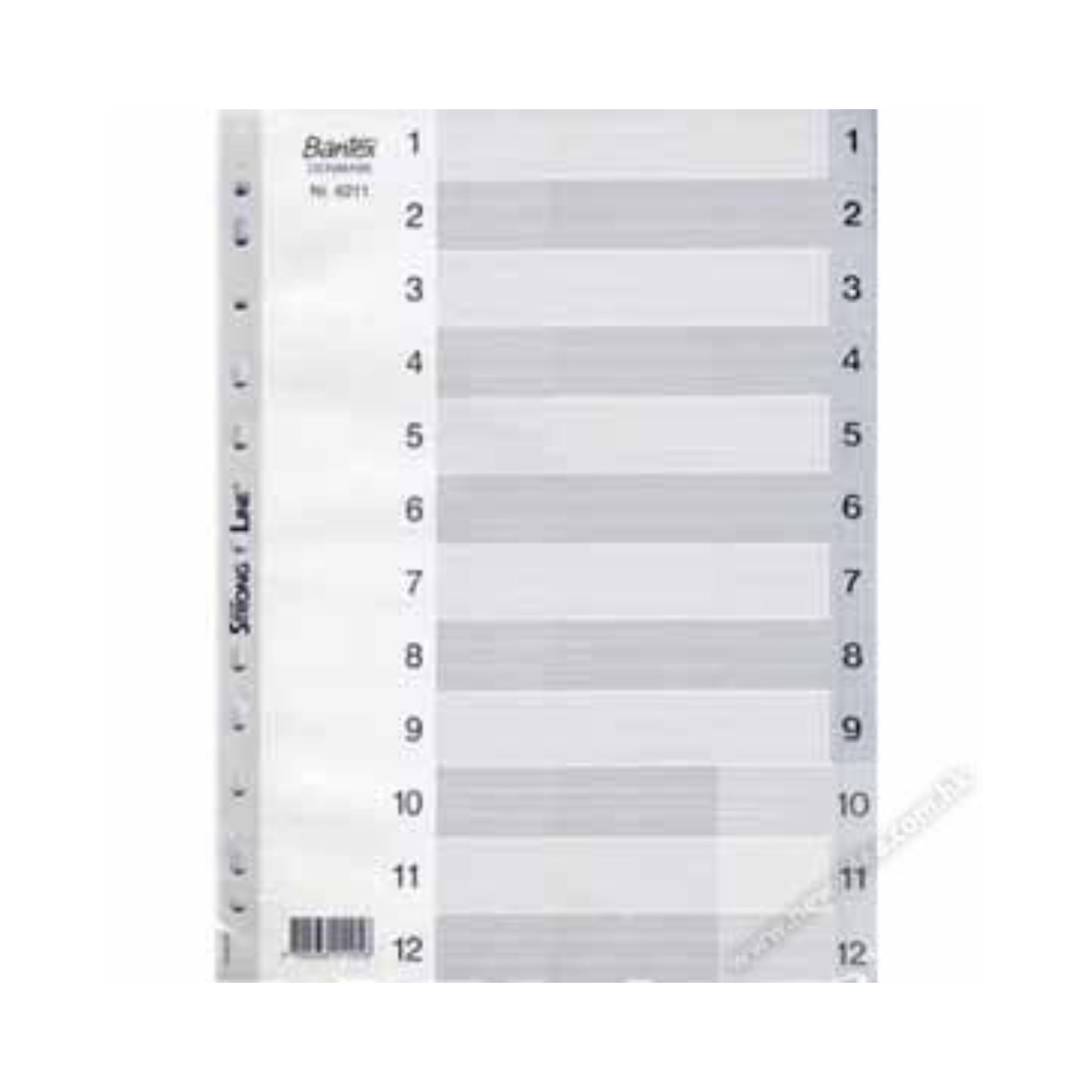 PVC Index Divider 1-12 Gray A4 with Printed Tabs – Office Use Qatar