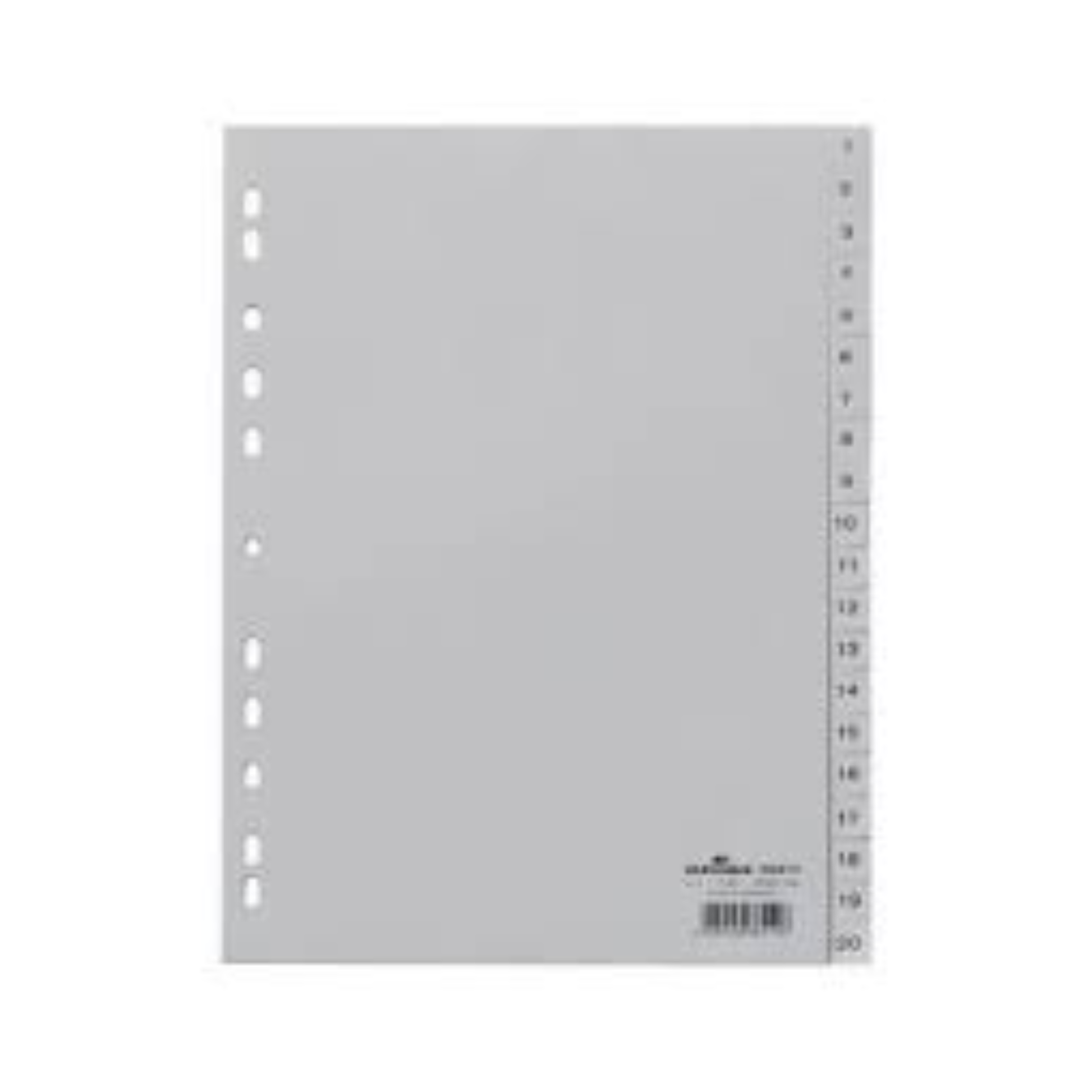 PVC Index Divider 1–20 Gray A4 for office use in Qatar
