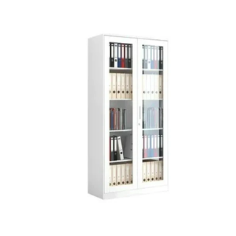 Steel file cabinet with full glass doors – 180x90x45 cm office storage in Qatar