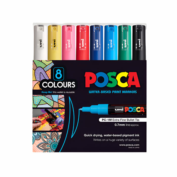Uni POSCA PC-1M 08C bullet Extra-Fine Tip for Detailed Artwork in Qatar
