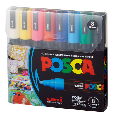 Uni POSCA PC-5M Bullet PAC=08C Paint Marker Set in Qatar

