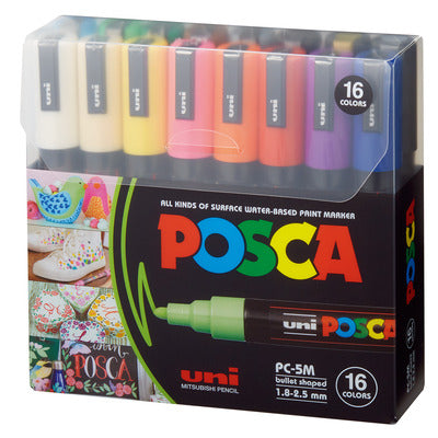  Uni POSCA PC-5M Bullet PAC=16C Paint Marker Set  in Qatar