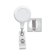 White badge reel with clip and retractable cord for ID card – available in Qatar
