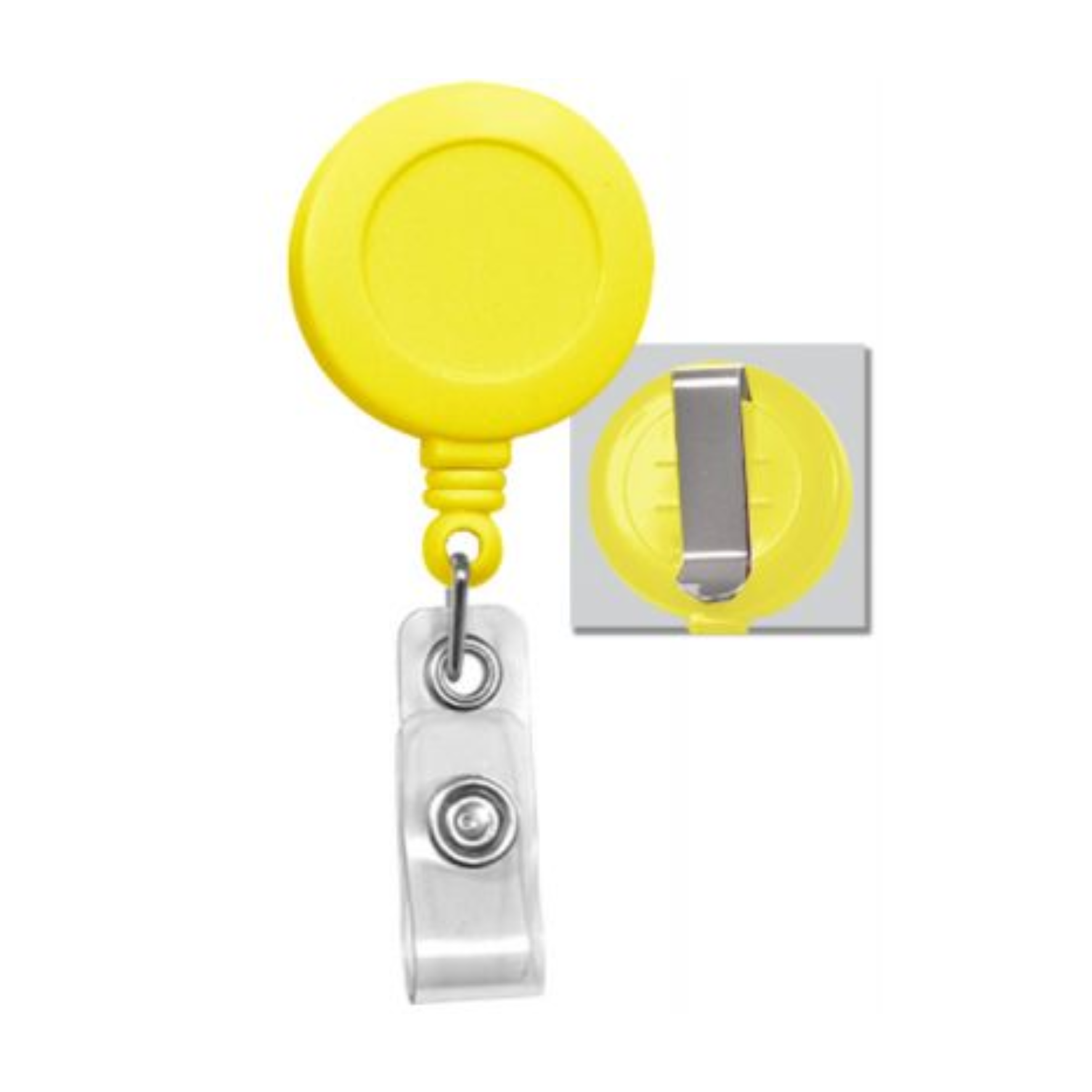 Yellow plastic retractable reel badge with clip for ID cards in Qatar