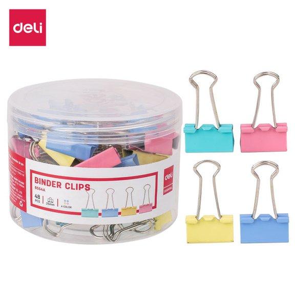 Deli Classic Effortless Binder CLIP-25MM 48PC Clr DL-W8554A