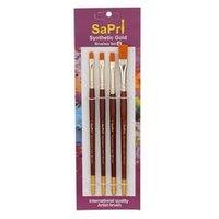 Sapri Synthetic Gold Brushes Flat 4 Set