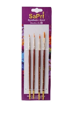 Sapri Synthetic Gold Brushes Round 4 Set