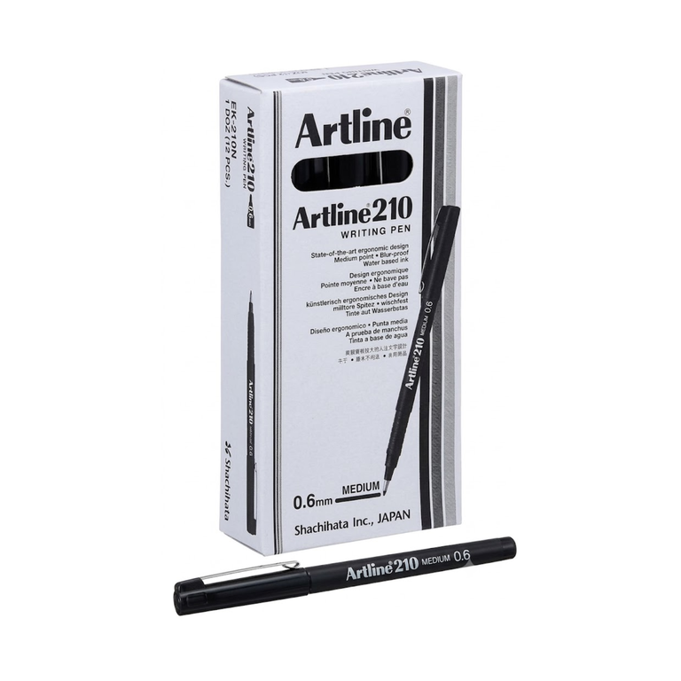 Artline Writing Pen 210 EK-210N 0.6MM Black Noir