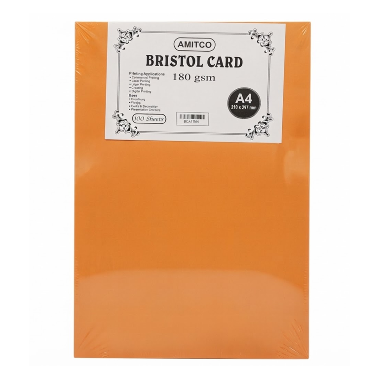 Bristol Card A4 Orange 180 Gsm