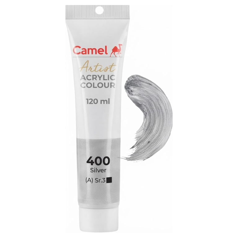 Camel Artists Acrylic Colors 0825400 Silver 120ML
