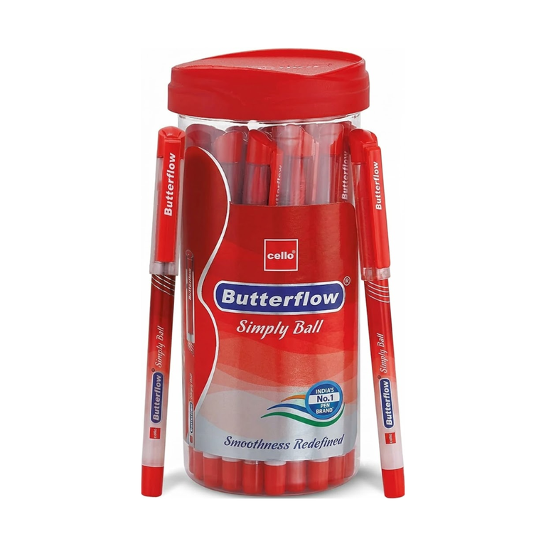 Cello Butterflow Ball Point Pen Red
