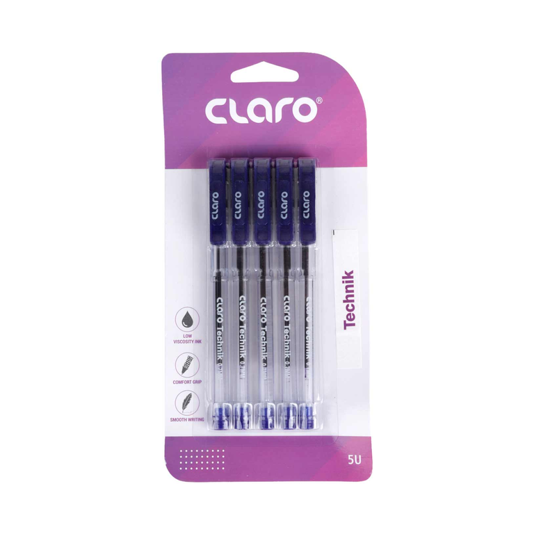 Claro Ball Pen Techinik 0.7MM Blue 5PCS Blister CL-4570