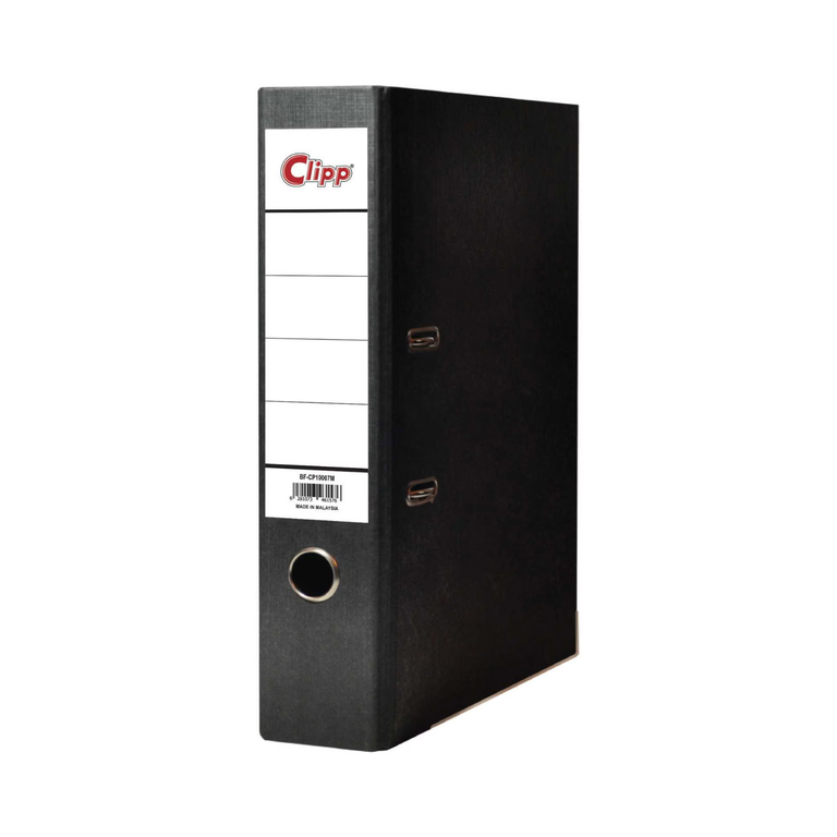 Clip Box File Pvc 75MM Black