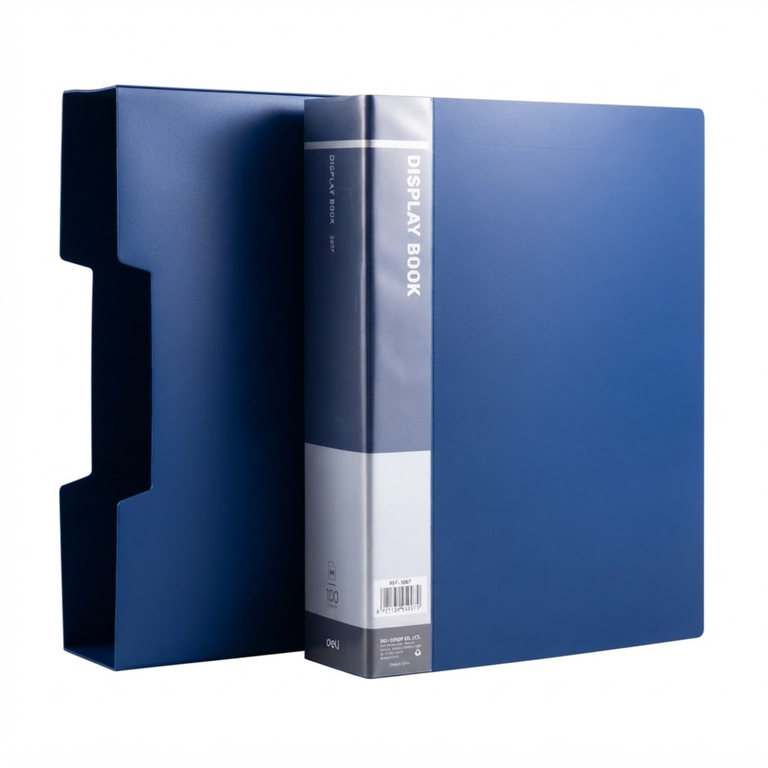 Deli Display Book A4 100 Pocket Blue 5007