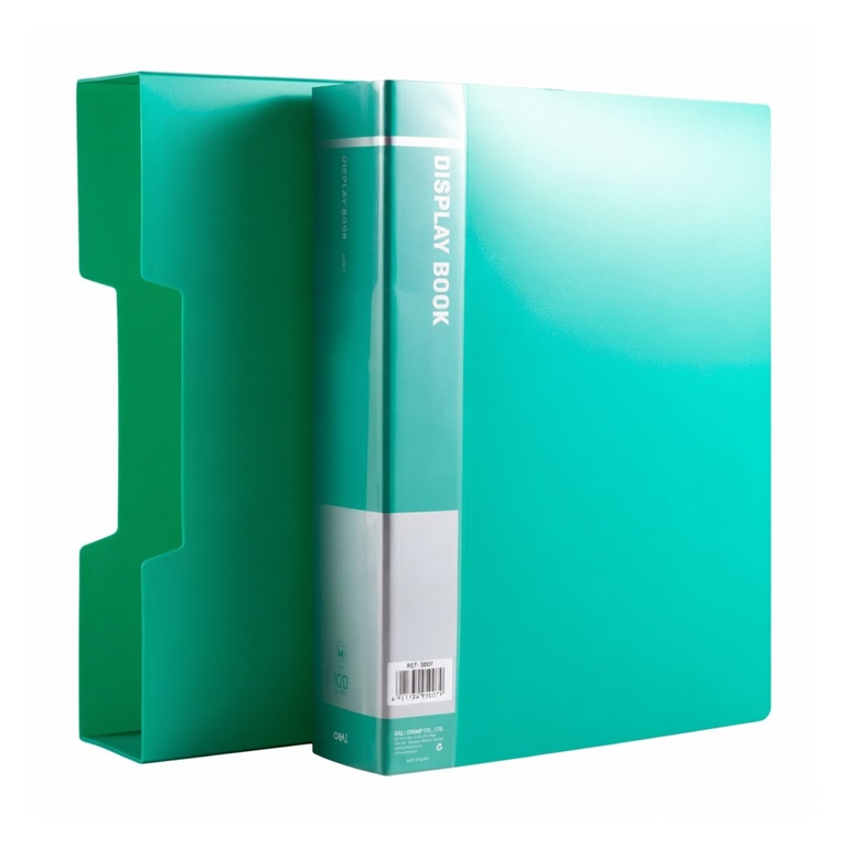 Deli Display Book A4 100 Pocket Green 5007