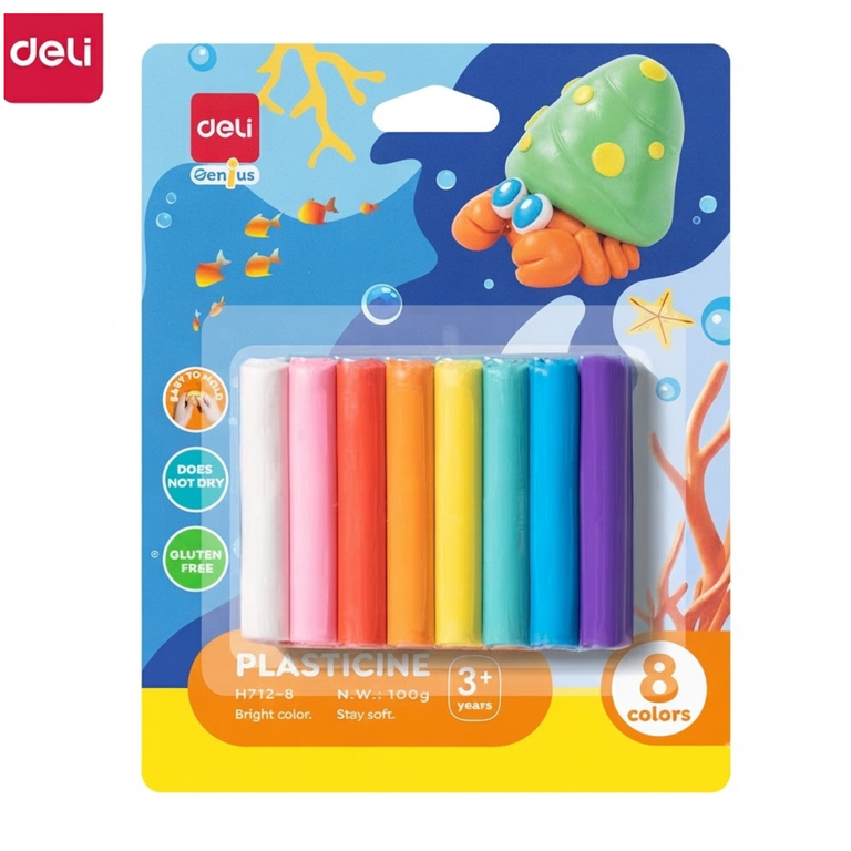Deli Plasticine 8 Colors DL-WED75021