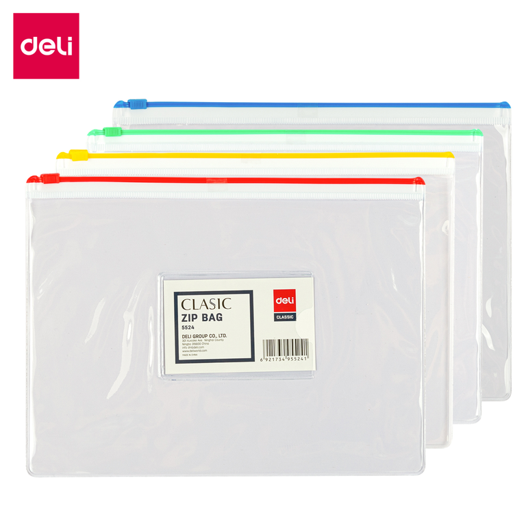 Deli Pvc View Zip Bag A5 4C DL-W5524