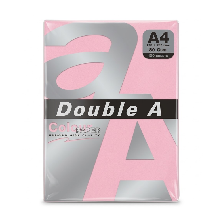 Double A A4 Color Paper 1X100 Pink 729009