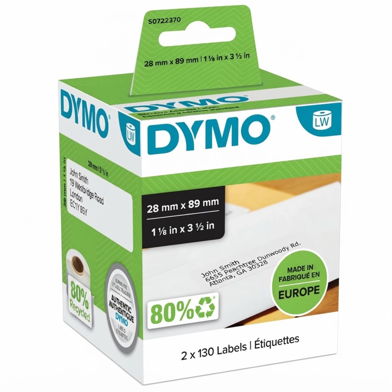 Dymo Adress Label 89X28MM 2X130 Labels DYS0722370
