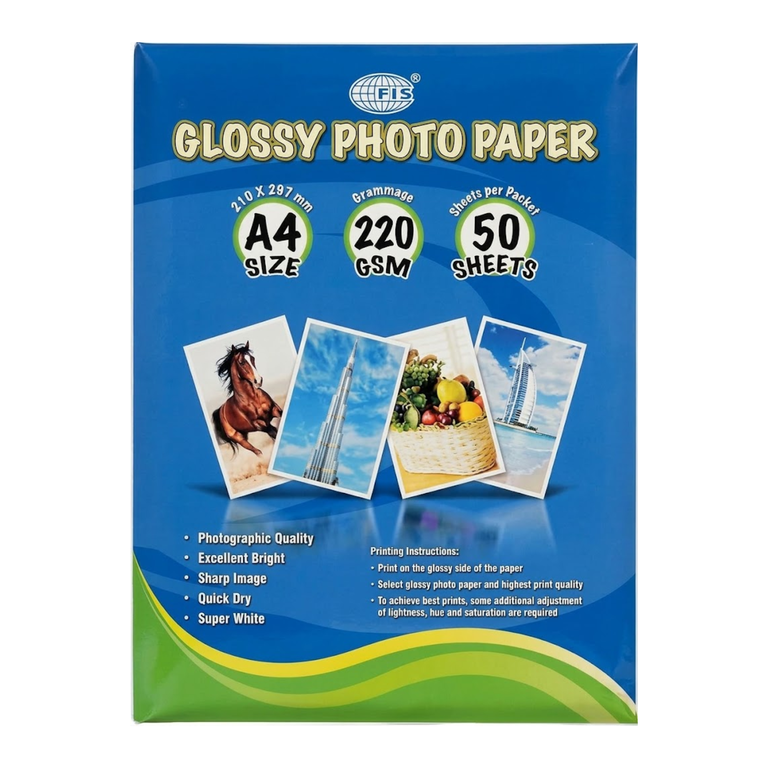 Fis Photo Glossy Paper A4 220GSM 1X50 Sheets