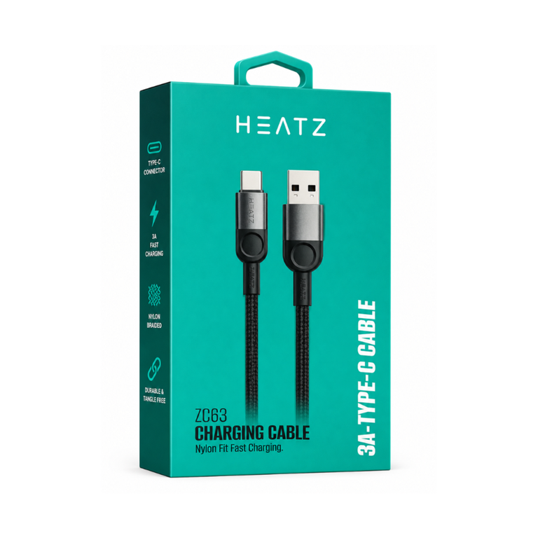 Heatz Nylon Charging Cable 1 Mtr ZC63