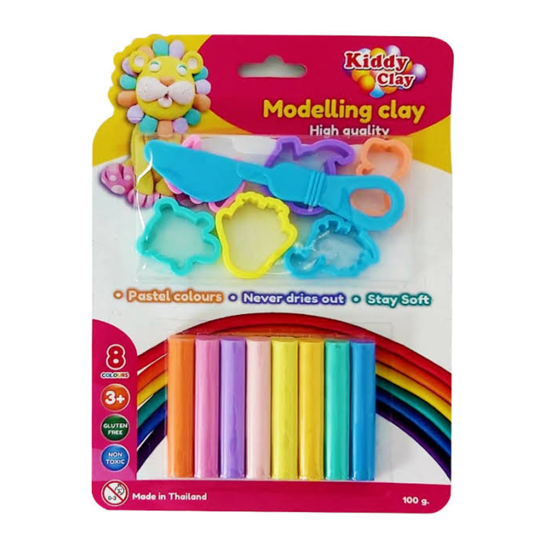 Kiddy Clay 8 Color Modeling Clay ST-100-8P