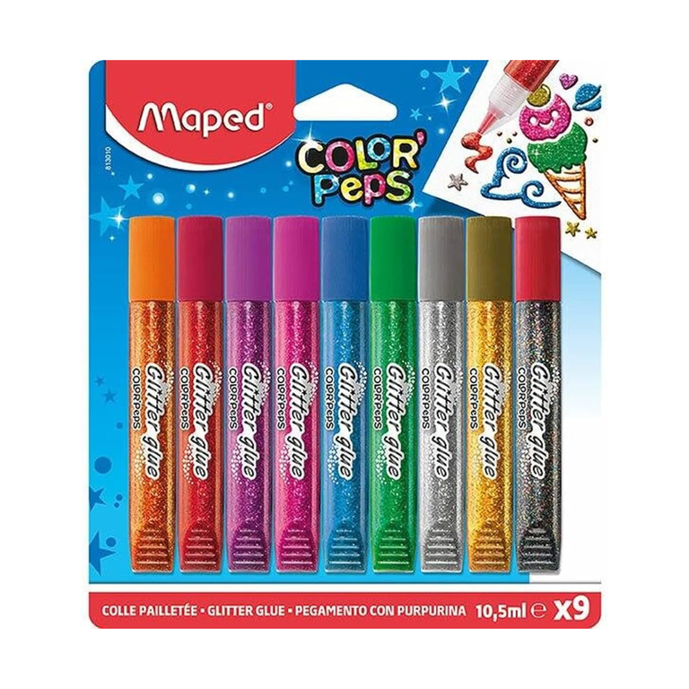 Maped Glitter Glue 10.5ML X9 CB81301000