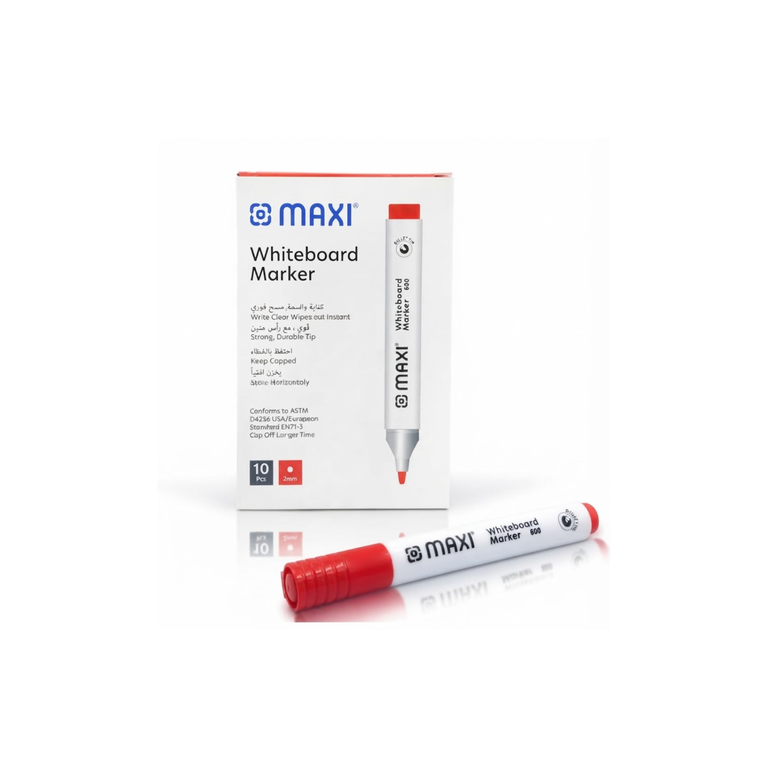 Maxi Slim White Board Marker Red MX-300R12