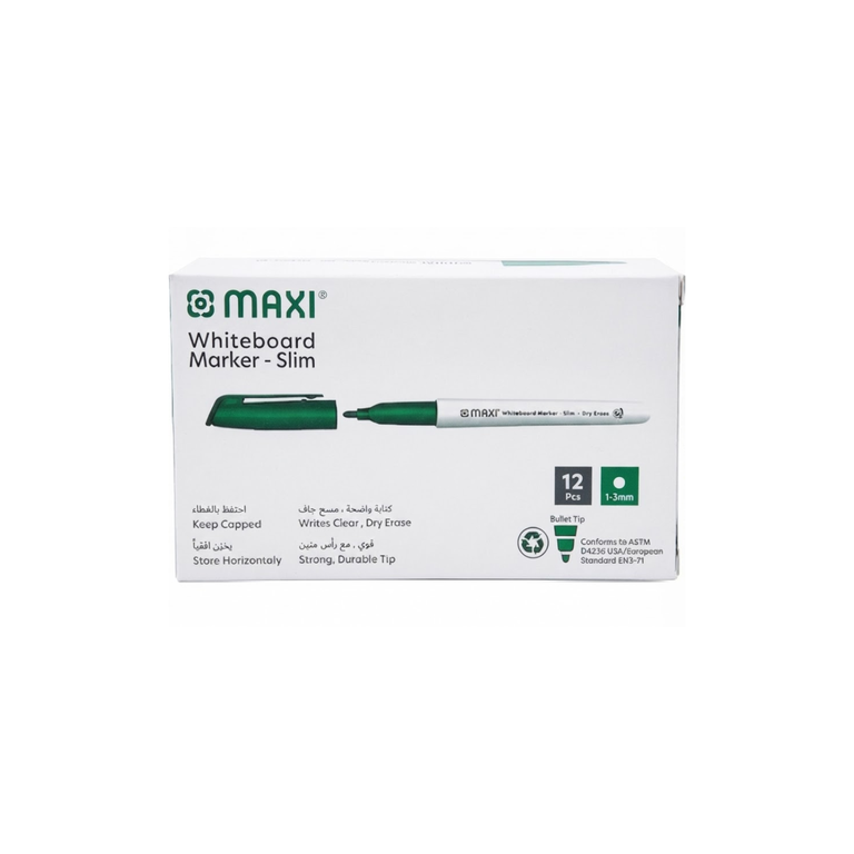 Maxi Slim White Board Marker Green MX-300G12