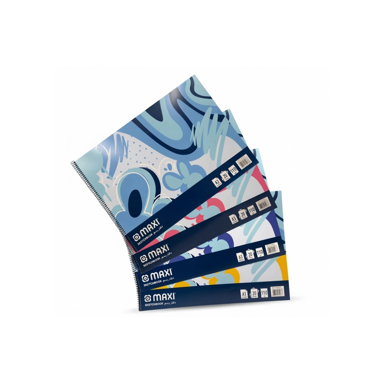 Maxi Spiral Sketch Book White A3 110GSM MX-SBKWA3