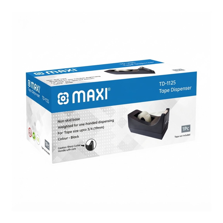 Maxi Tape Dispenser 3/4 19MM Black TD-1125