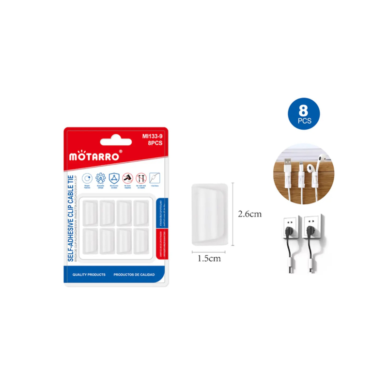 Motarro Self-Adhesive Cable Clip MI133-9 (8 Pcs Pkt) GN-56