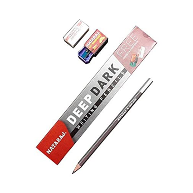 Natraj Drawing Pencil 12 PC With Eraser And Sharpener