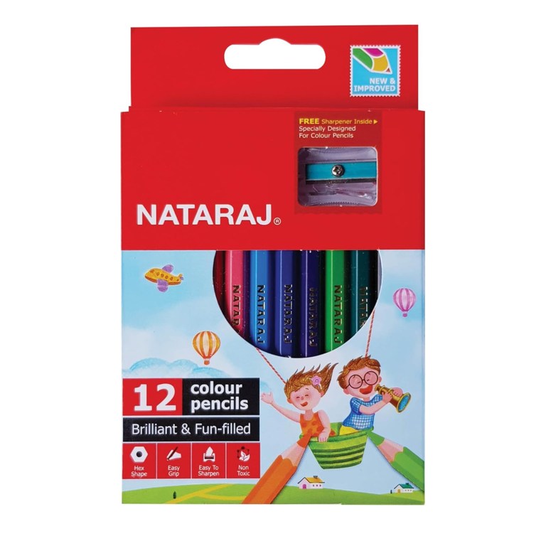 Nataraj Colour Pencils With Sharpener Half Size 12SH(201251001)