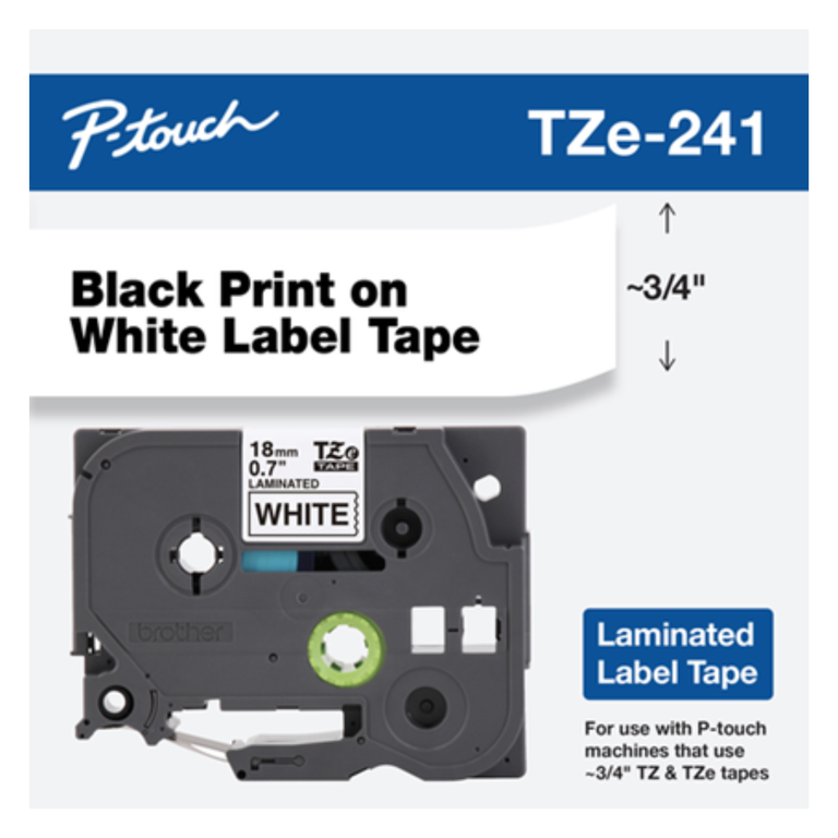 P Label Tape Cartridge 18MM Black ON White