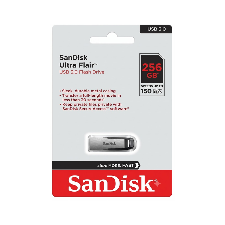 Sandisk Ultra Flair Usb 3.0 Flash Drive 256GB