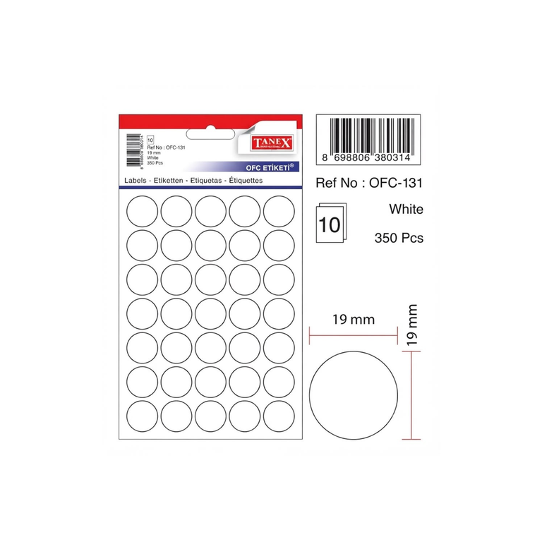 Tanex Label Round 19MM OFC-131
