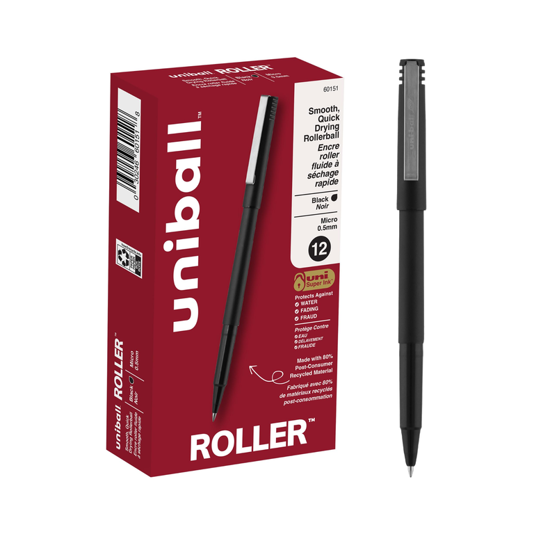 Uniball Ball Roller Pen Metal Tip UB-100 Black